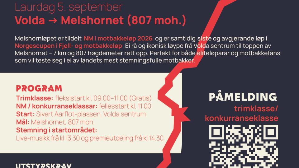 Lenkje til artikkel: Bli med på  Melshornløpet – NM i motbakkeløp laurdag 05.09.2026