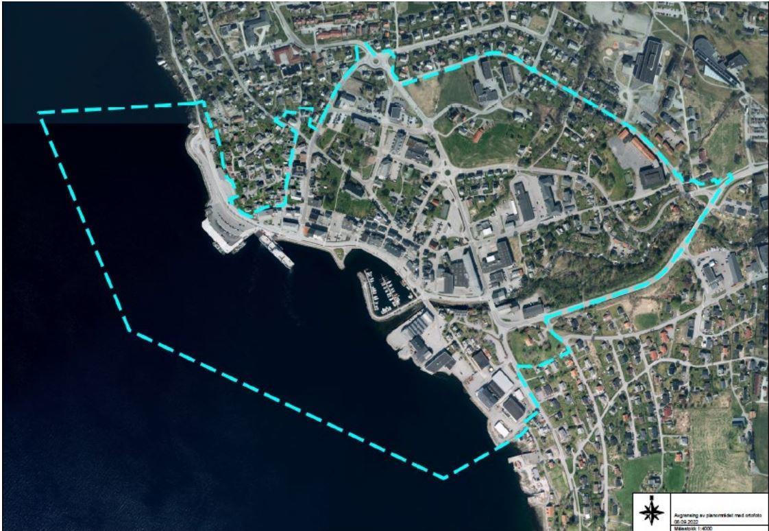Kartutsnitt over områdeplanen - Klikk for stort bilete