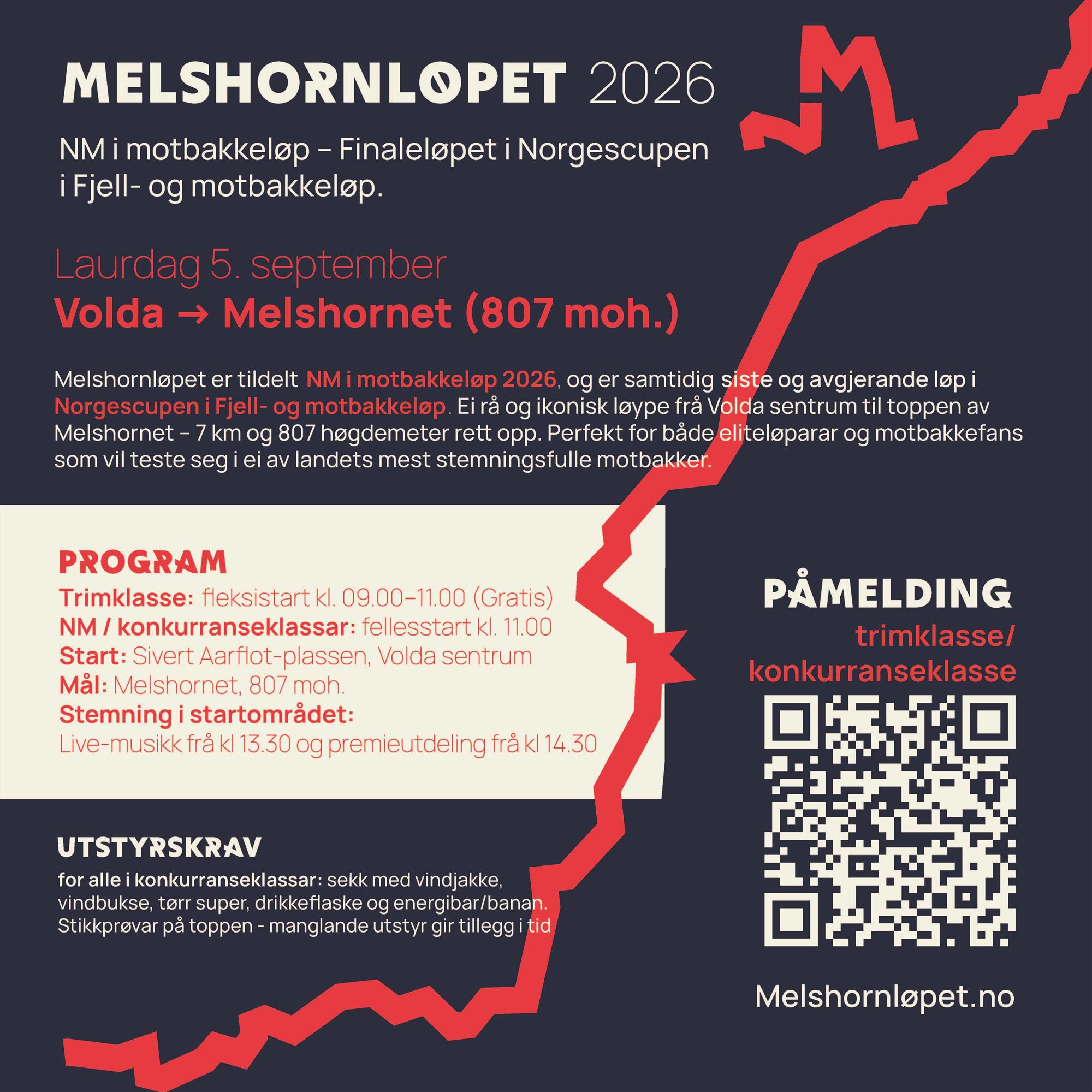 Lenkje til artikkel: Bli med på  Melshornløpet – NM i motbakkeløp laurdag 05.09.2026