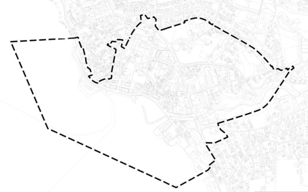 Illustrasjon områdekart over sentrumeområde i Volda sentrum - Klikk for stort bilete