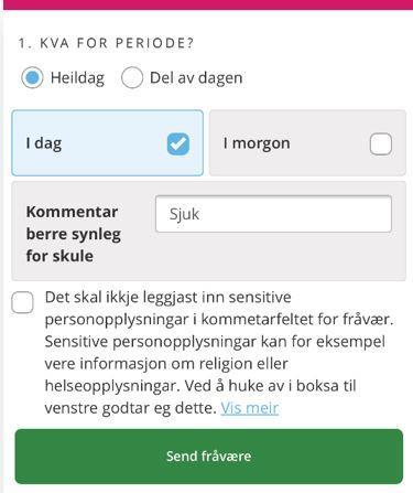 Heildagsfråvær - Klikk for stort bilete